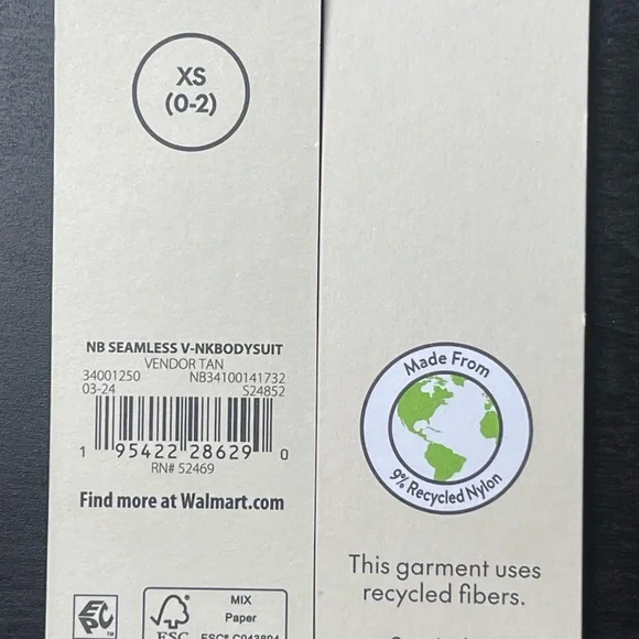 NWT No Boundaries Seamless V-Neck Bodysuit Tan XS - Picture 3 of 4